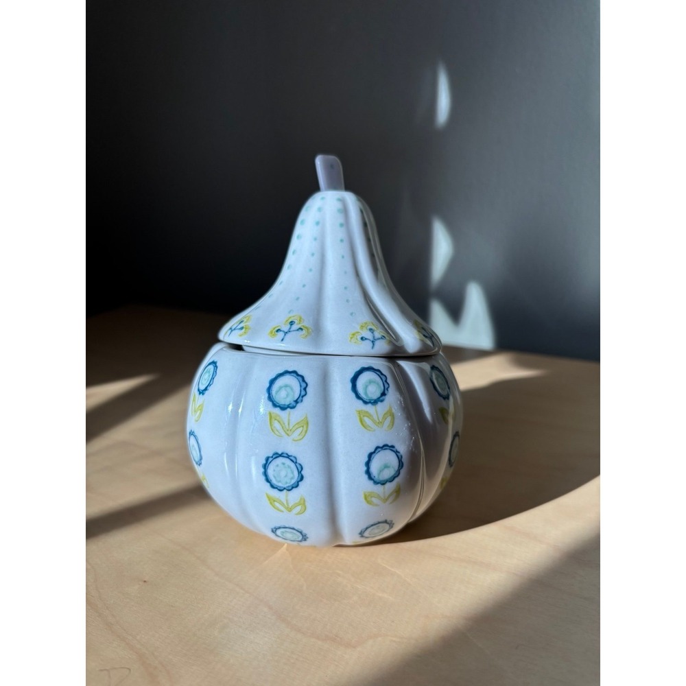 Anthropologie Ceramic Gourd Shaped Sugar Bowl
